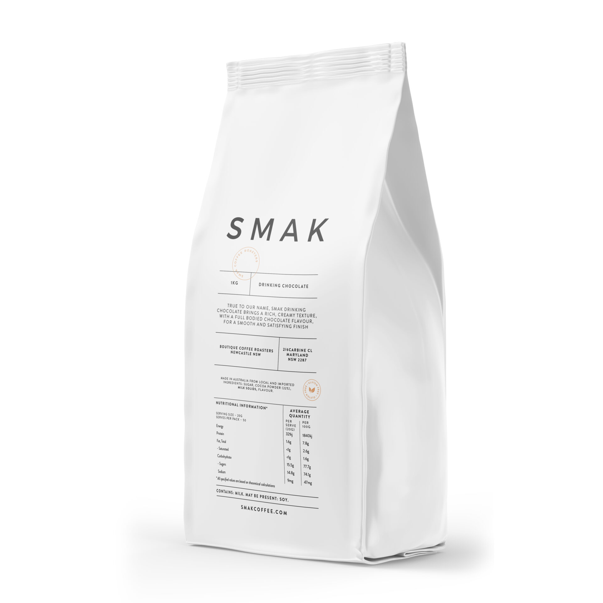 Drinking Chocolate Gluten Free - 1kg - Smak Coffee